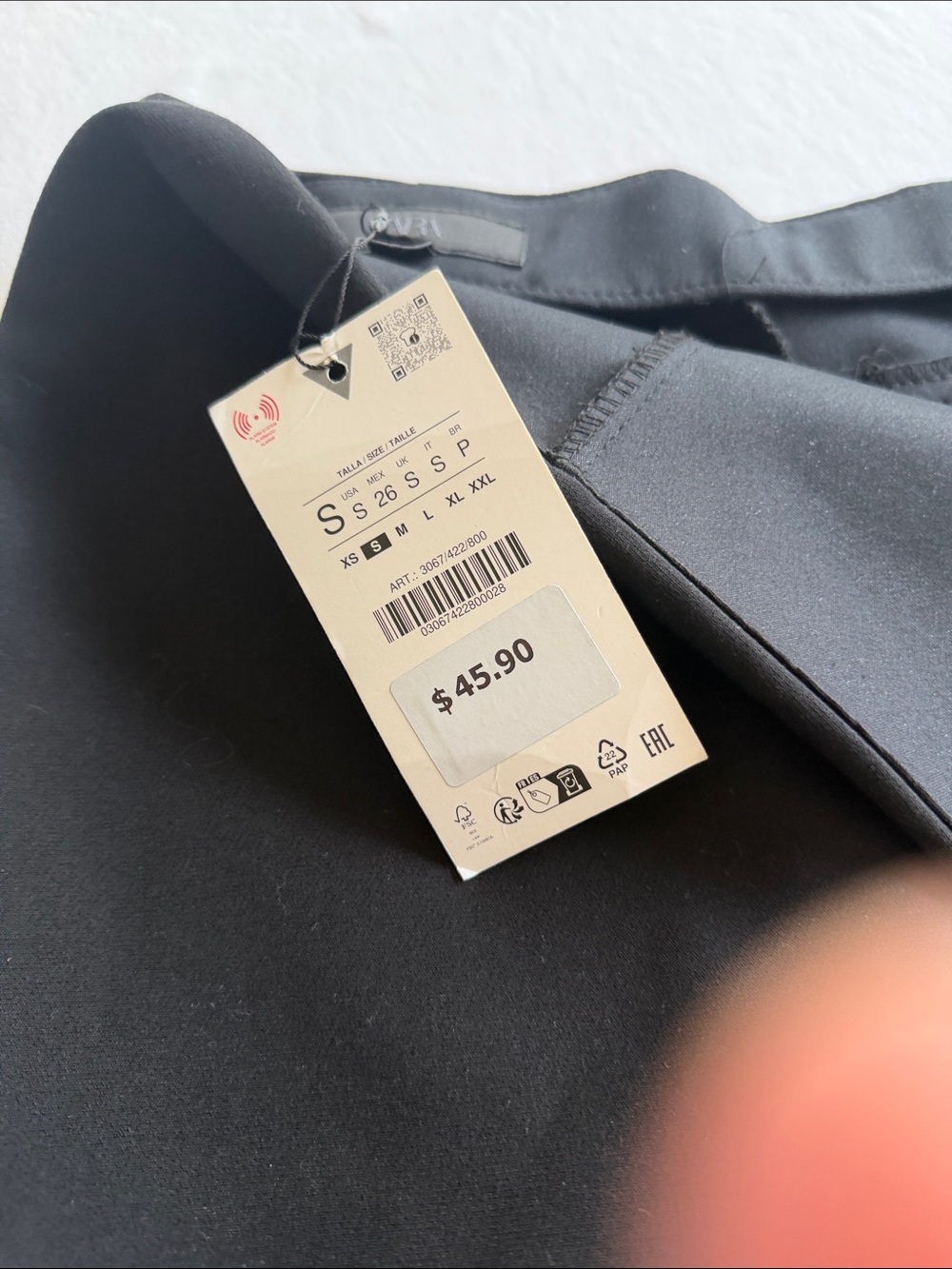 Zara Black Wrap Front Mini Skort- small NWT - Picture 2 of 6